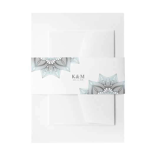 Mandala Lace Rev結婚's Lt. Blue ID968 招待状ベリーバンド (正面例)