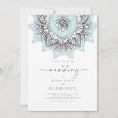 Mandala Lace Rev結婚's Lt. Blue ID968 招待状 (正面)
