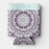 Mandala Magical Spiritual Blue Purple Ornamental. 缶クーラー (正面)