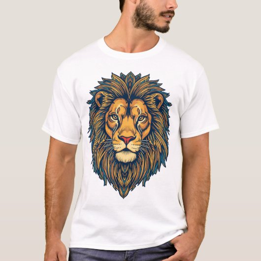 Mandala Mane Lion Tシャツ (正面)