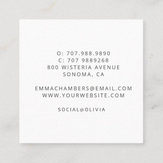 Mandala Meditation Instructor スクエア名刺 (裏面)