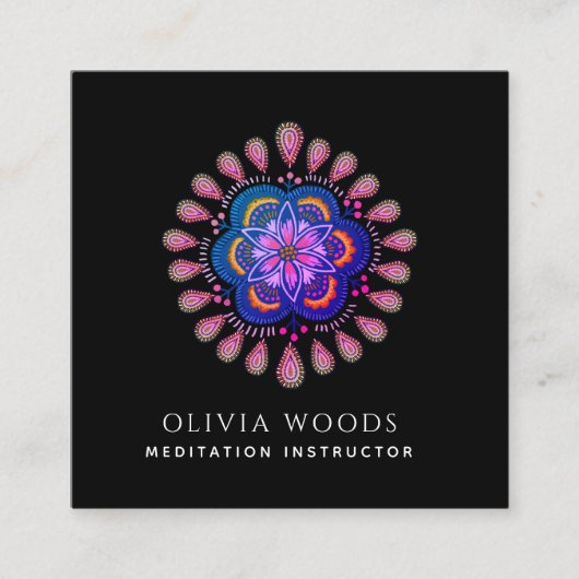 Mandala Meditation Instructor スクエア名刺 (正面)