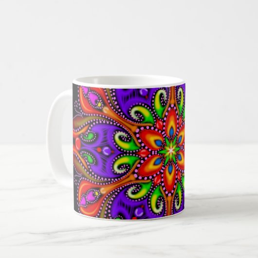 Mandala mug 6 コーヒーマグカップ (正面左)