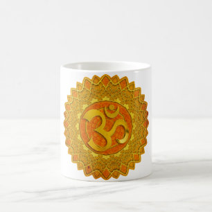 MANDALA OM – オレンジ コーヒーマグカップ