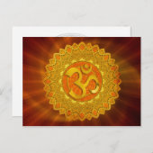 MANDALA OM – オレンジ |赤い光 ポストカード (正面/裏面)