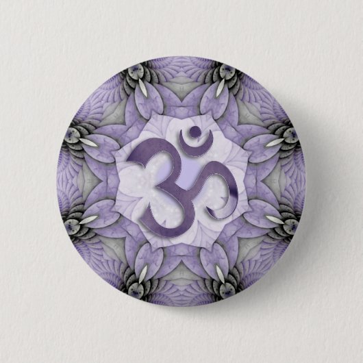 MANDALA OM - violet 缶バッジ (正面)