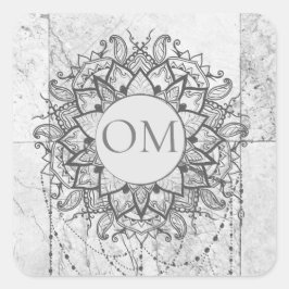 Mandala on Silver Marble スクエアシール