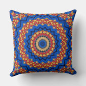 Mandala orange blue lumbar pillow クッション (裏面)