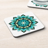 Mandala Pattern 02 in aqua Coaster コースター (左側)