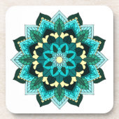 Mandala Pattern 02 in aqua Coaster コースター (正面)