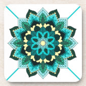 Mandala Pattern 02 in aqua Coaster コースター (正面)