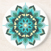 Mandala Pattern 02 in aqua Coaster コースター (正面)