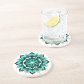 Mandala Pattern 02 in aqua Coaster コースター (側面)