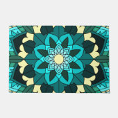 Mandala Pattern 02 in aqua Door Mat ドアマット (正面)