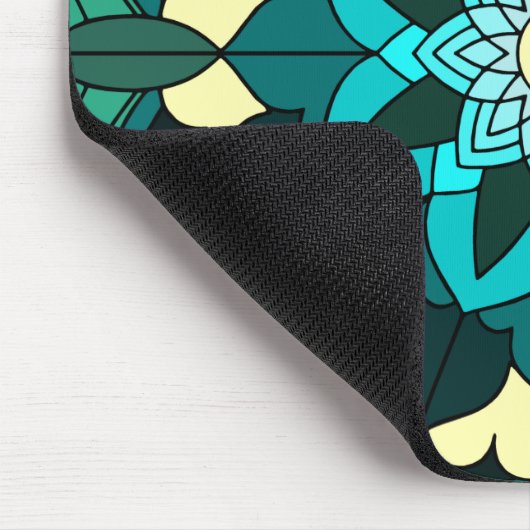 Mandala Pattern 02 in aqua Mouse pad マウスパッド (コーナー)