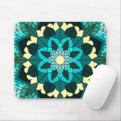 Mandala Pattern 02 in aqua Mouse pad マウスパッド (マウス)