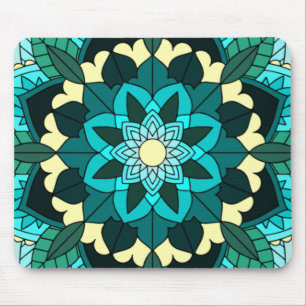 Mandala Pattern 02 in aqua Mouse pad マウスパッド