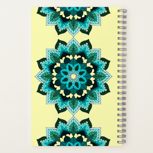 Mandala Pattern 02 in aqua Notebook ノートブック (裏面)