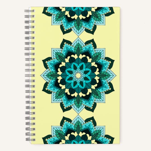Mandala Pattern 02 in aqua Notebook ノートブック (正面)