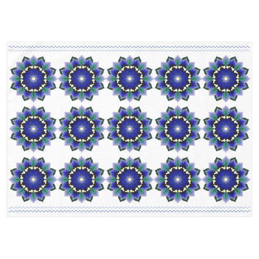 Mandala Pattern 02 in dark blue テーブルクロス (正面(横))