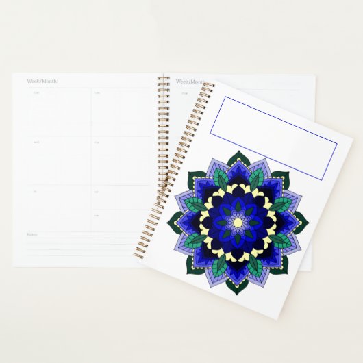 Mandala Pattern 02 in dark blue プランナー手帳 (ディスプレー)
