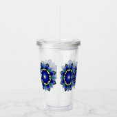 Mandala Pattern 02 in dark blue Acrylic Tumbler アクリルタンブラー (右)