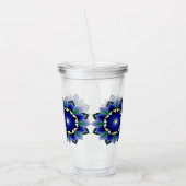Mandala Pattern 02 in dark blue Acrylic Tumbler アクリルタンブラー (左)