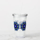Mandala Pattern 02 in dark blue Acrylic Tumbler アクリルタンブラー (裏面)