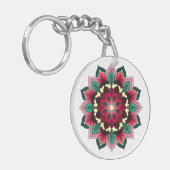 Mandala Pattern 02 in deep pink キーホルダー (正面左)