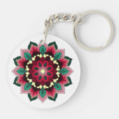 Mandala Pattern 02 in deep pink キーホルダー (裏面)