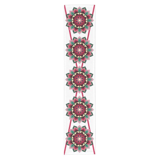 Mandala Pattern 02 in deep pink Short Table Runner ショートテーブルランナー (正面)