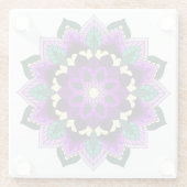 Mandala Pattern 02 in purple ガラスコースター (裏面)