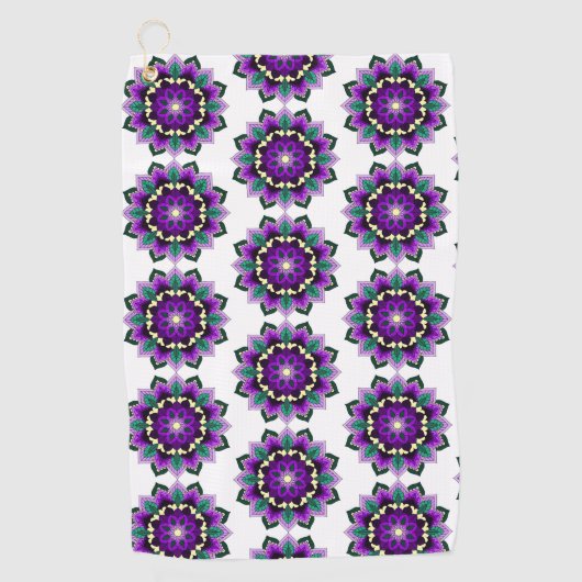 Mandala Pattern 02 in purple ゴルフタオル (正面)