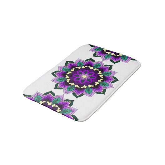 Mandala Pattern 02 in purple バスマット (アングル)