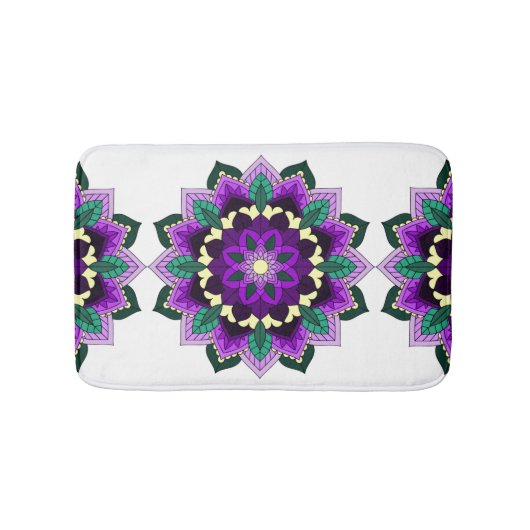 Mandala Pattern 02 in purple バスマット (正面)