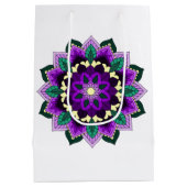 Mandala Pattern 02 in purple Medium Gift Bag ミディアムペーパーバッグ (裏面)