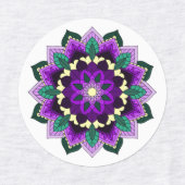 Mandala Pattern 02 in purple, pink, blue & yellow ラベル (デザイン1)