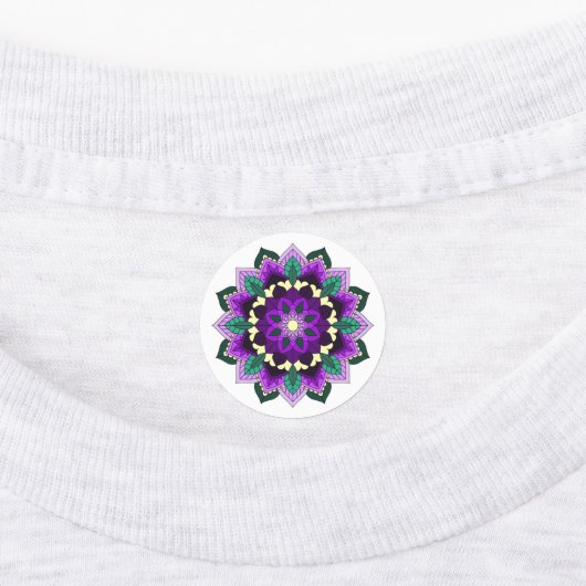 Mandala Pattern 02 in purple, pink, blue & yellow ラベル (貼付)
