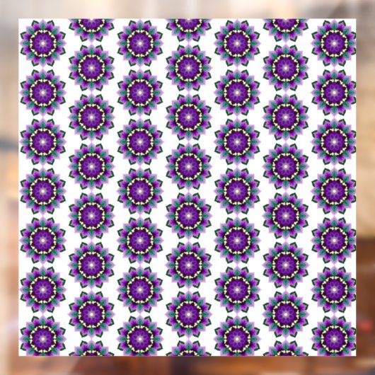 Mandala Pattern 02 in purple window cling ウィンドウサイン (シート2)