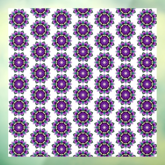 Mandala Pattern 02 in purple window cling ウィンドウサイン (シート3)