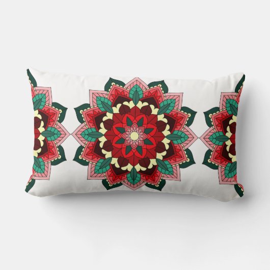 Mandala Pattern 02 in red ランバークッション (裏面)