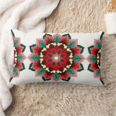 Mandala Pattern 02 in red ランバークッション (ブランケット)