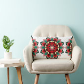 Mandala Pattern 02 in red ランバークッション (椅子)
