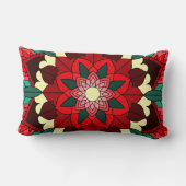Mandala Pattern 02 in red Lumbar Cushion ランバークッション (裏面)