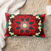 Mandala Pattern 02 in red Lumbar Cushion ランバークッション (ブランケット)