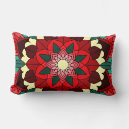 Mandala Pattern 02 in red Lumbar Cushion ランバークッション