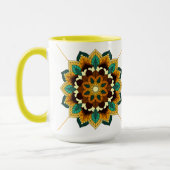 Mandala Pattern 02 in yellow & tan Mug マグカップ (左)