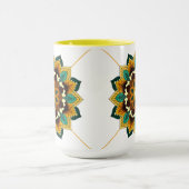 Mandala Pattern 02 in yellow & tan Mug マグカップ (中央)