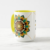 Mandala Pattern 02 in yellow & tan Mug マグカップ (正面左)