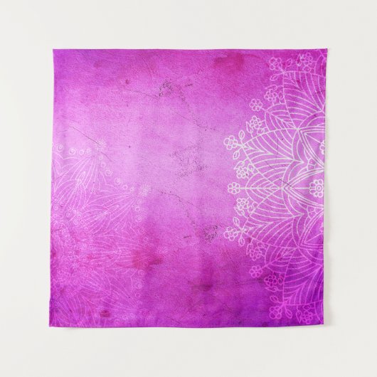 Mandala pink design meditation zen タペストリー (正面)